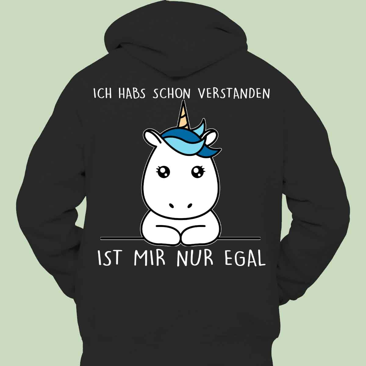 Verstanden Simple Einhorn - Hoodie Unisex Rückendruck