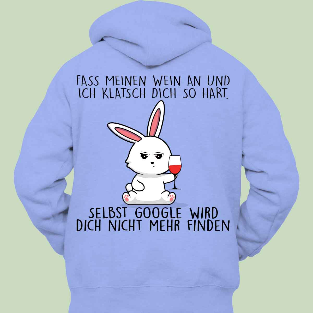 Wein Cute Bunny - Hoodie Unisex Rückendruck