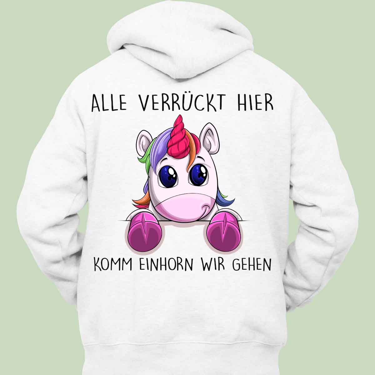 Komm Einhörnchen - Hoodie Unisex Rückendruck
