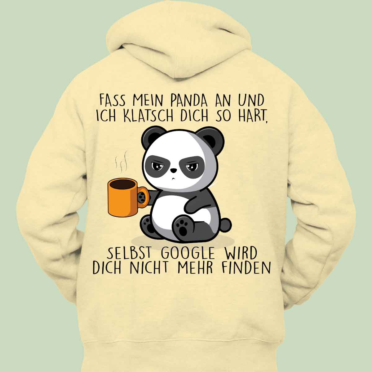 Anfassen Cute Panda - Hoodie Unisex Rückendruck