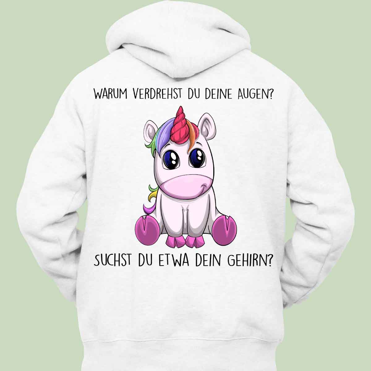 Augendreher Einhorn - Hoodie Unisex Rückendruck