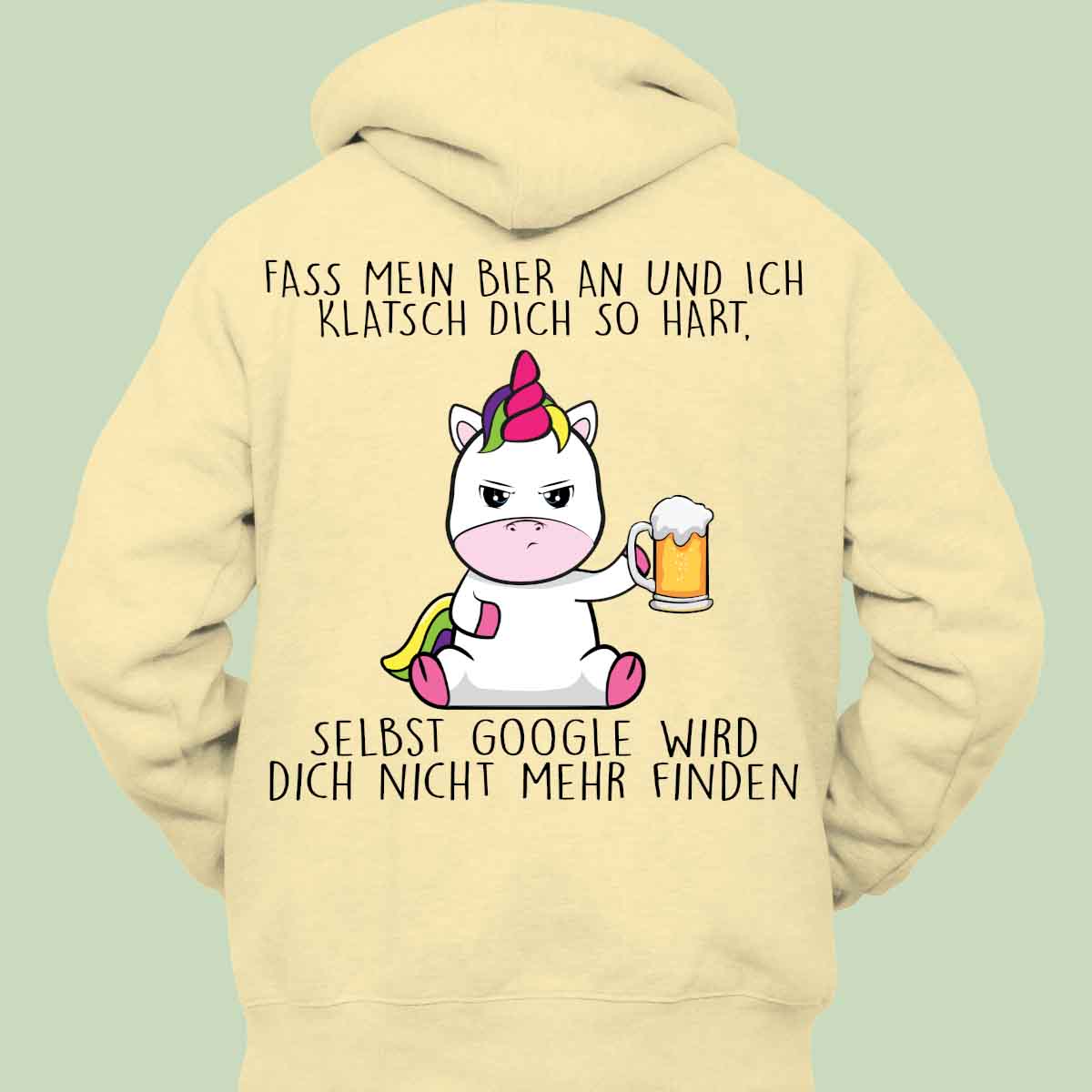 Biergoogle Cute Einhorn - Hoodie Unisex Rückendruck