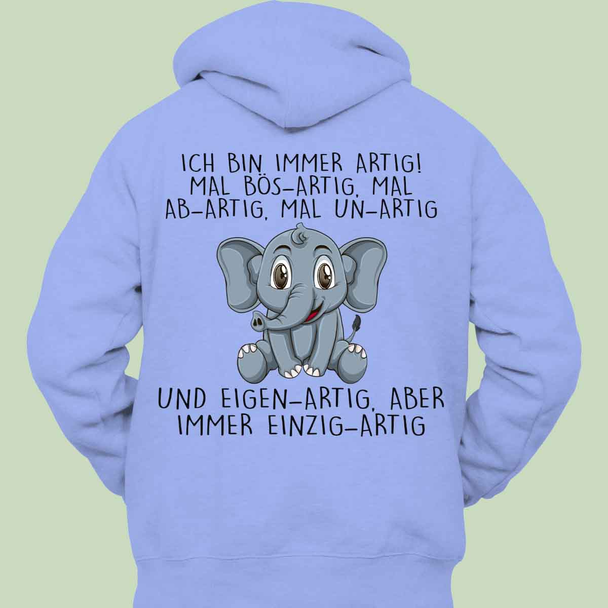 Einzigartig Elefant - Hoodie Unisex Rückendruck