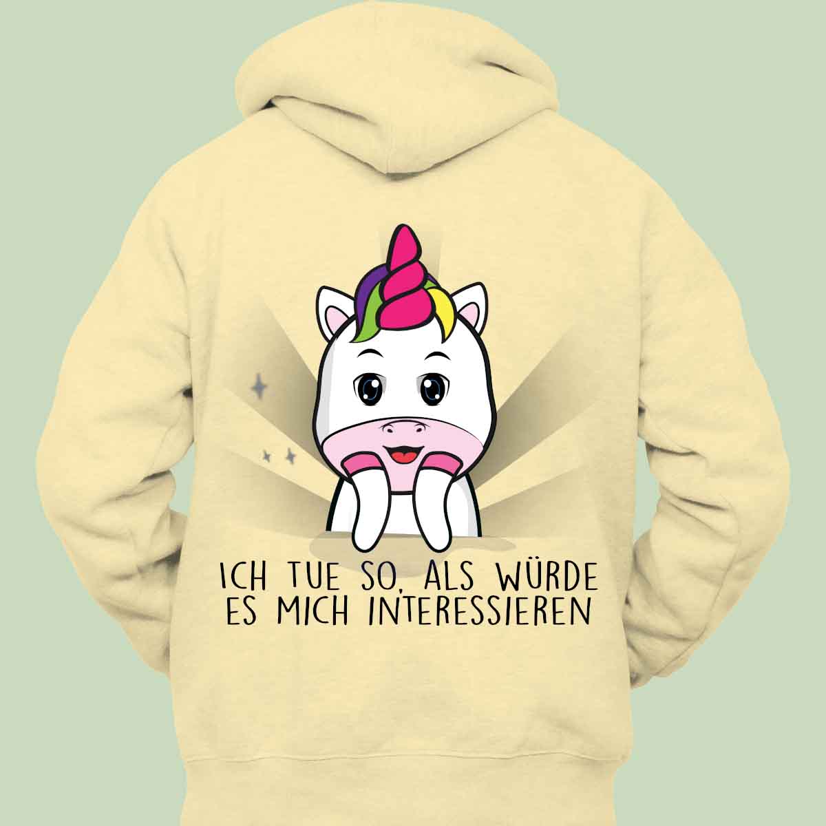Interessieren Cute Einhorn - Hoodie Unisex Rückendruck