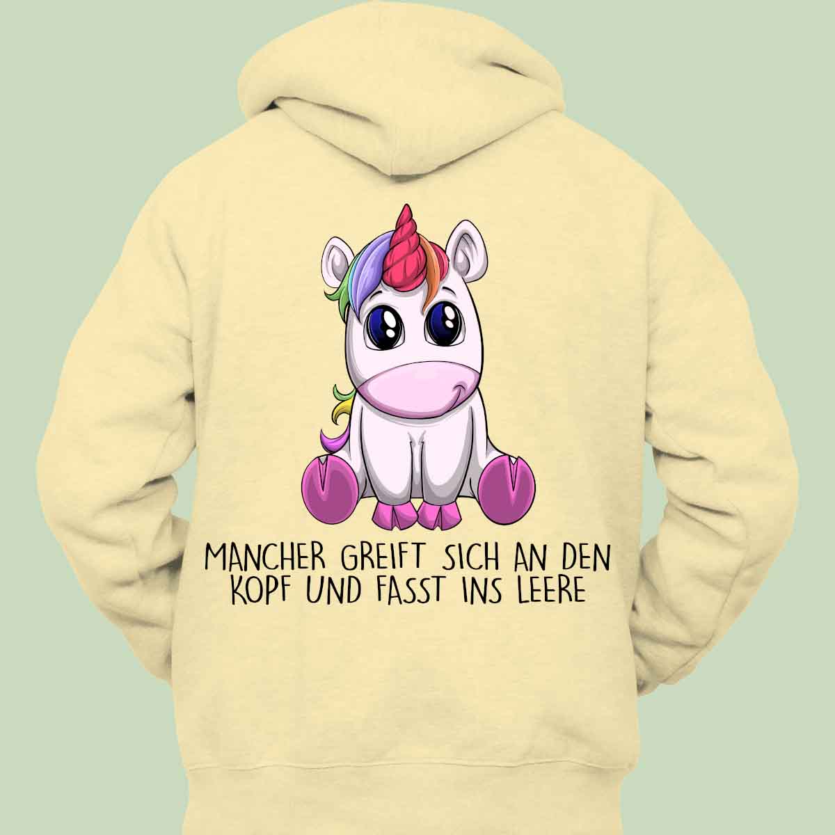 Leere Einhorn - Hoodie Unisex Rückendruck