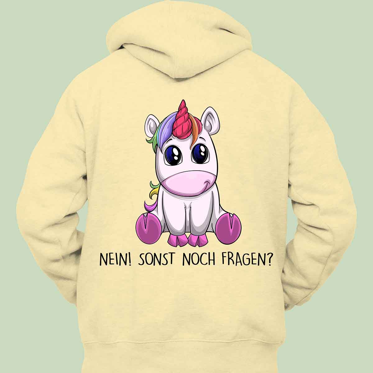 Nein! Einhorn - Hoodie Unisex Rückendruck