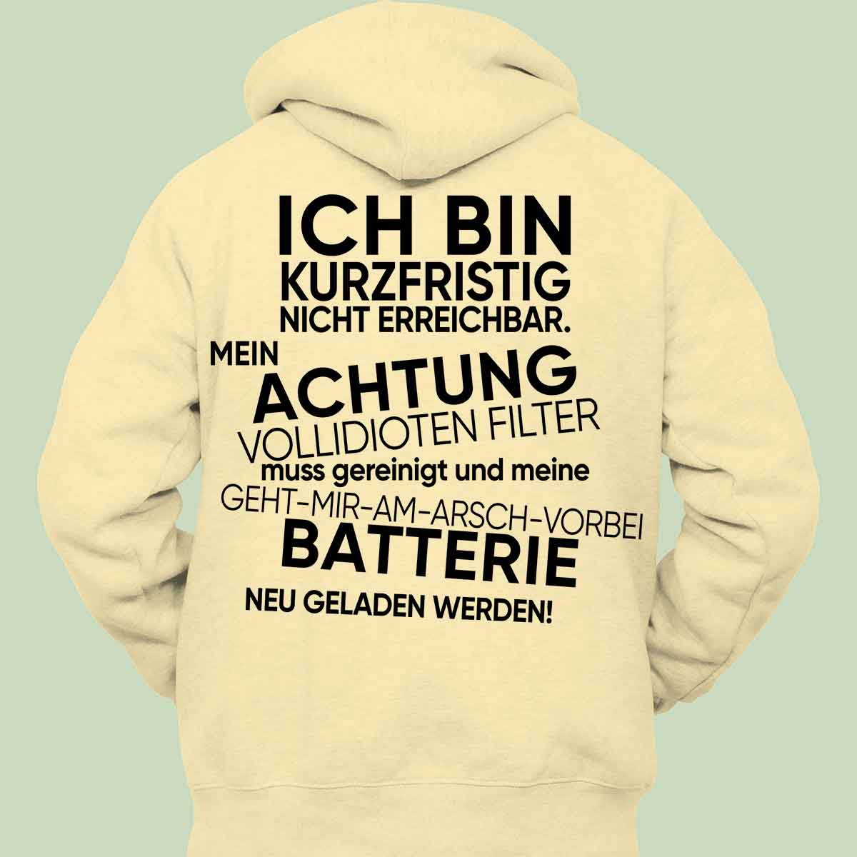 Nicht Erreichbar - Hoodie Unisex Rückendruck