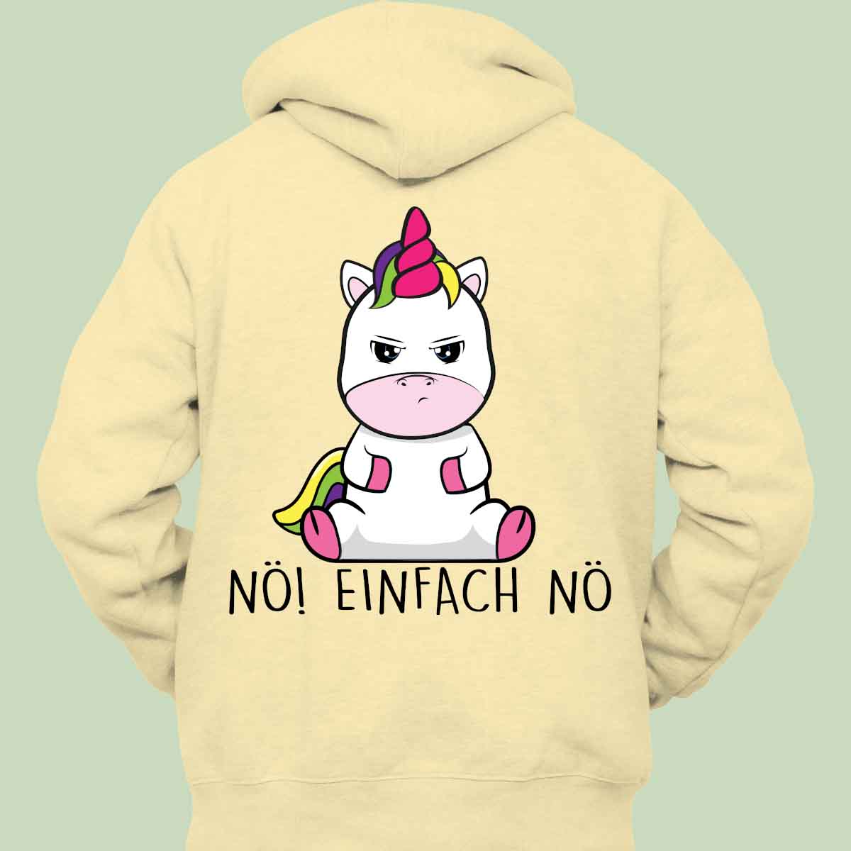 Nö Cute Einhorn - Hoodie Unisex Rückendruck