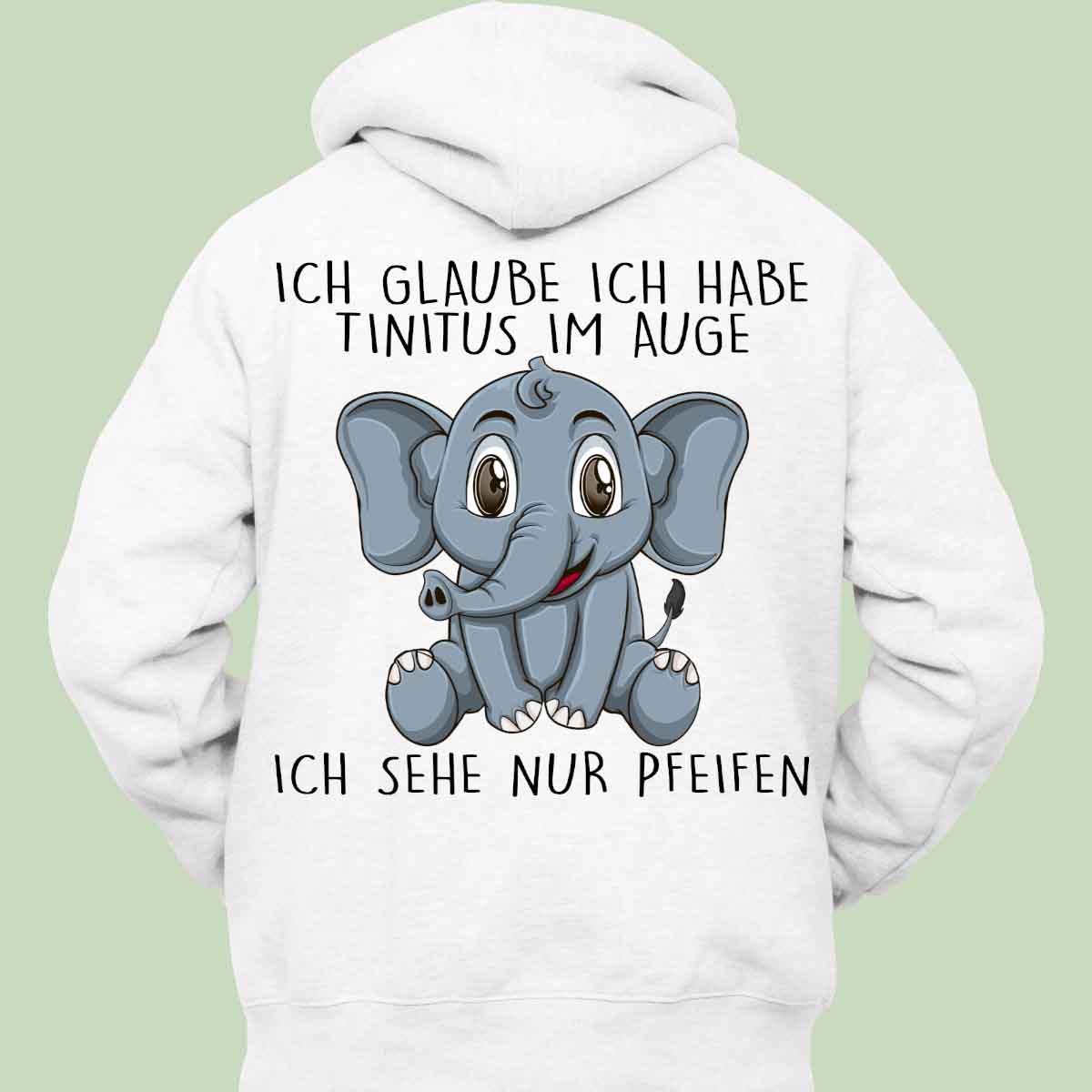 Pfeifen Elefant - Hoodie Unisex Rückendruck