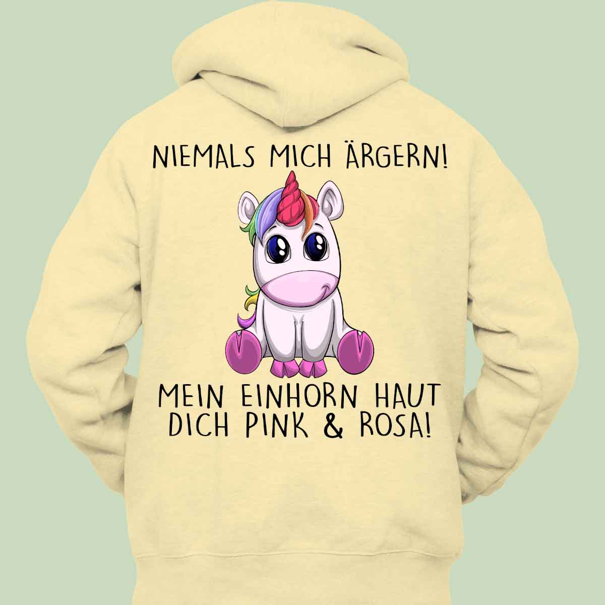 Pink & Rosa Einhorn - Hoodie Unisex Rückendruck