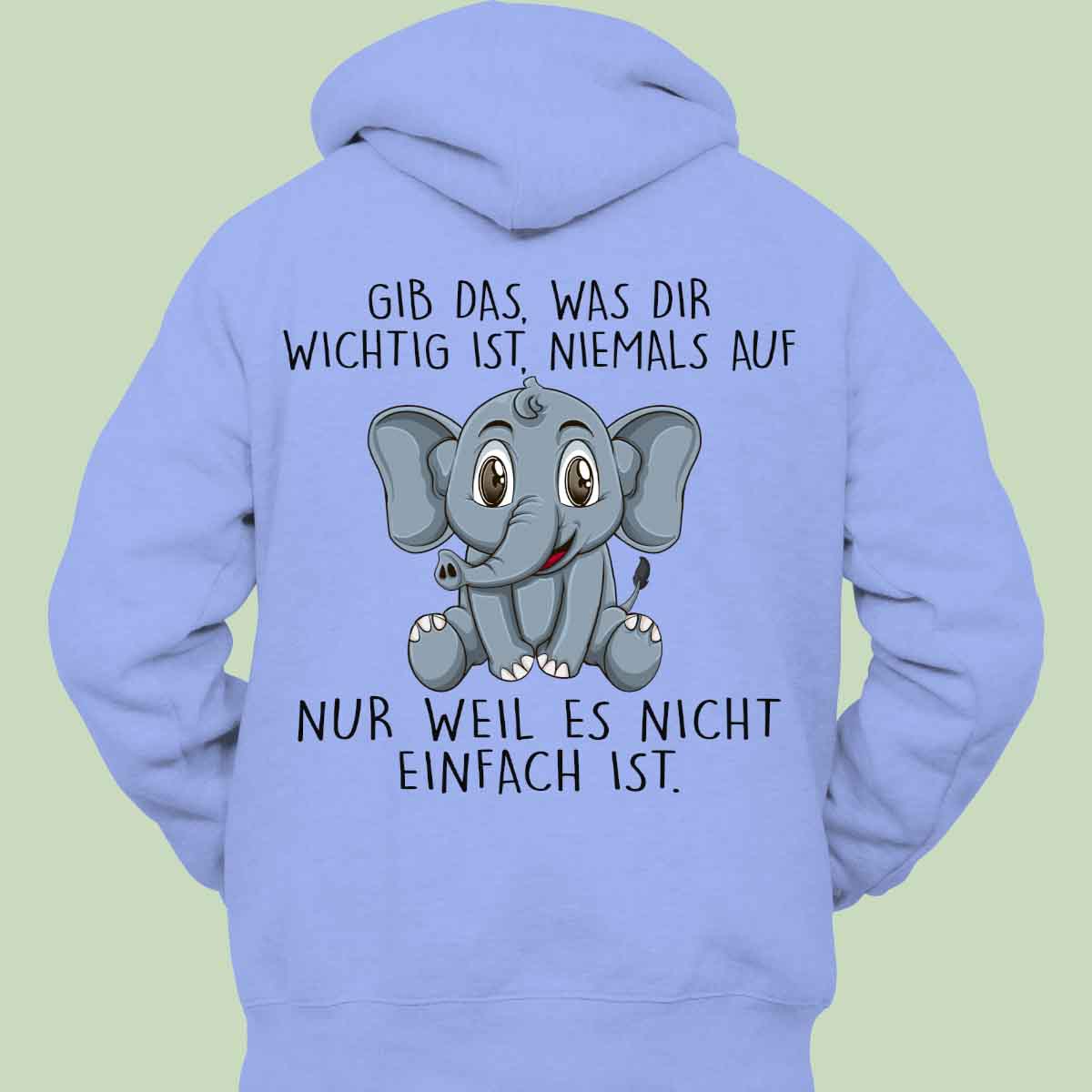 Wichtig Elefant - Hoodie Unisex Rückendruck