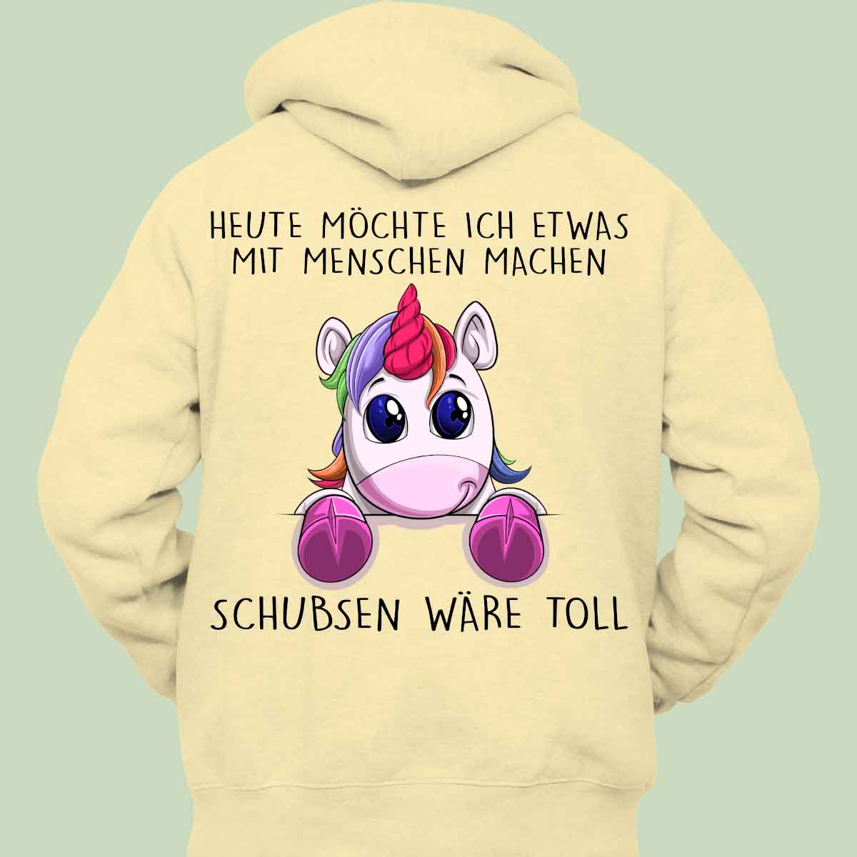 Schubsen Einhörnchen - Hoodie Unisex Rückendruck