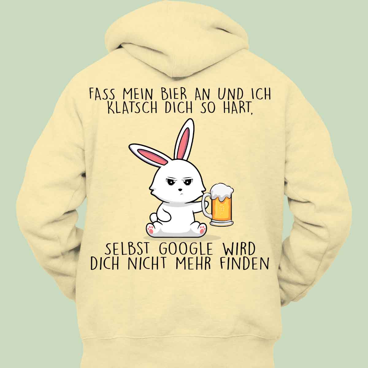 Biergoogle Bunny - Hoodie Unisex Rückendruck