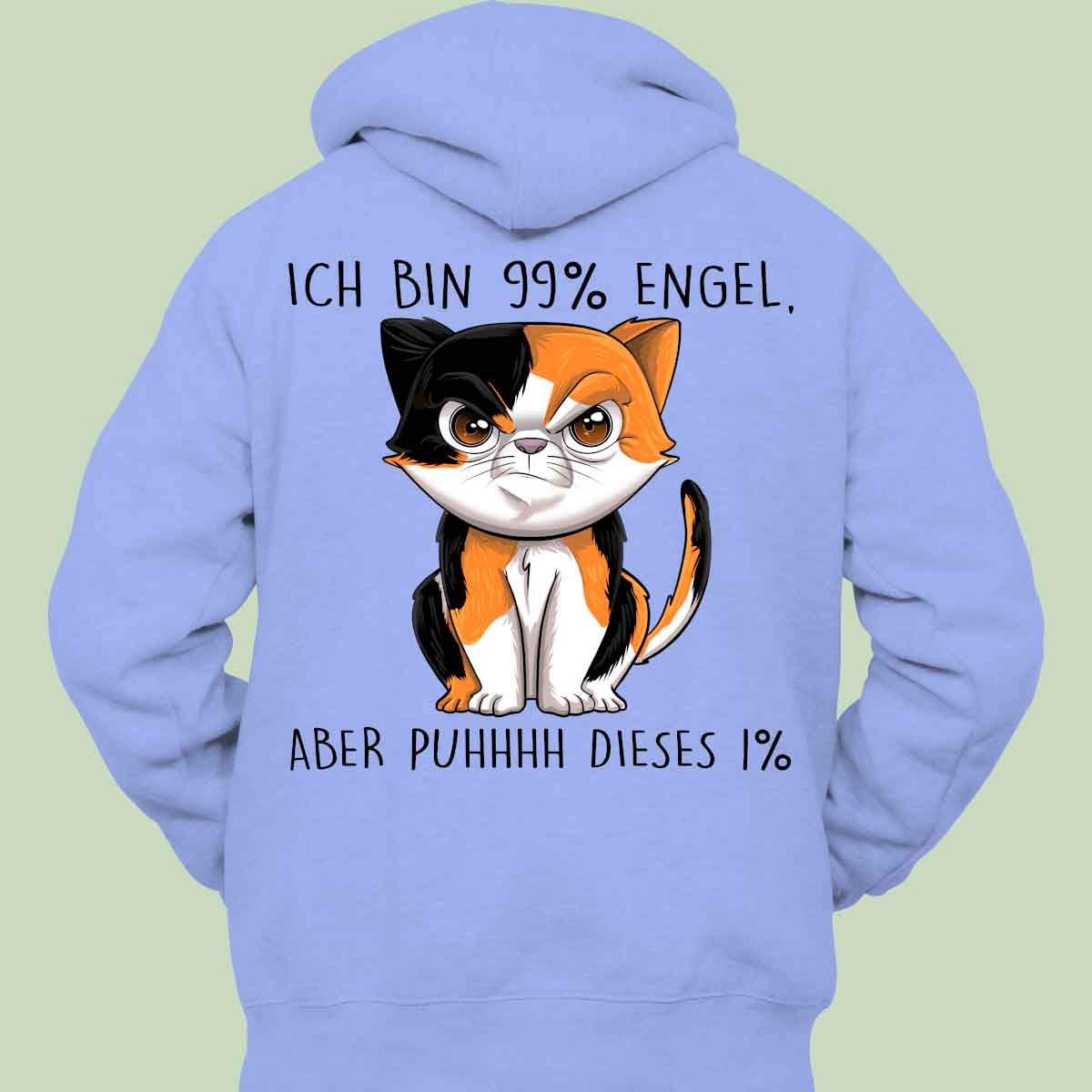 Engel Böse Katze - Hoodie Unisex Rückendruck
