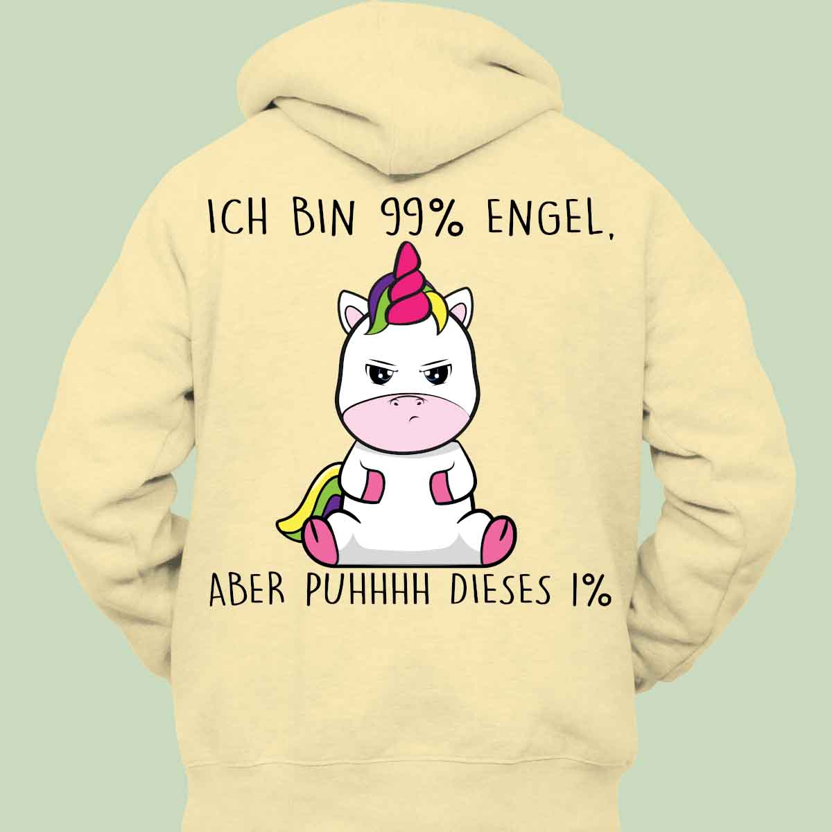 Engel Cute Einhorn - Hoodie Unisex Rückendruck