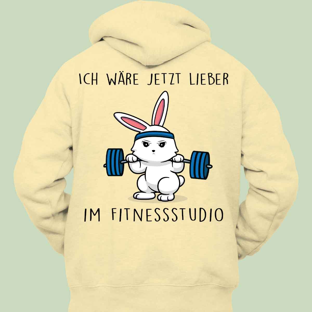 Fitnessstudio Bunny - Hoodie Unisex Rückendruck