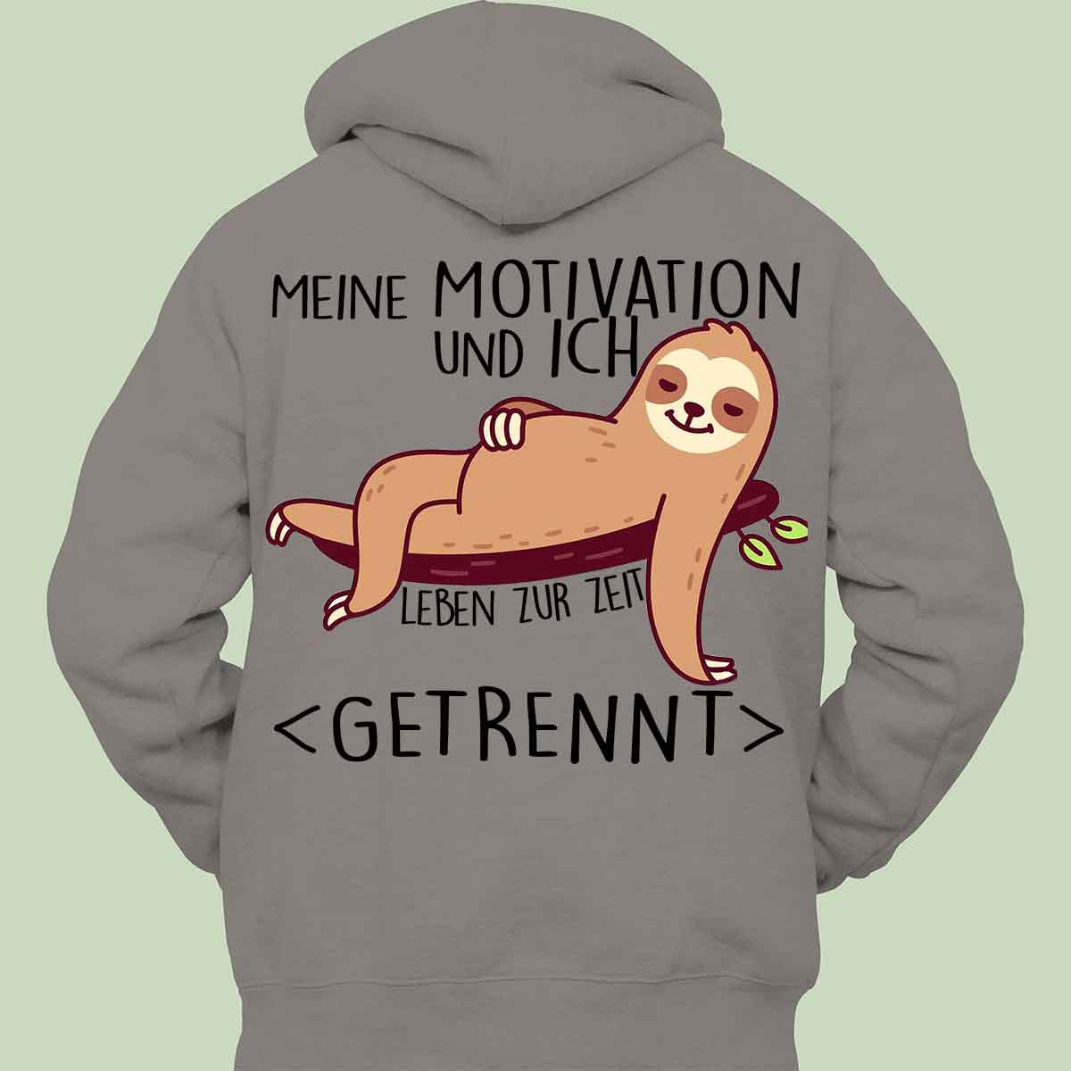 Motivation Faultier - Hoodie Unisex Rückendruck