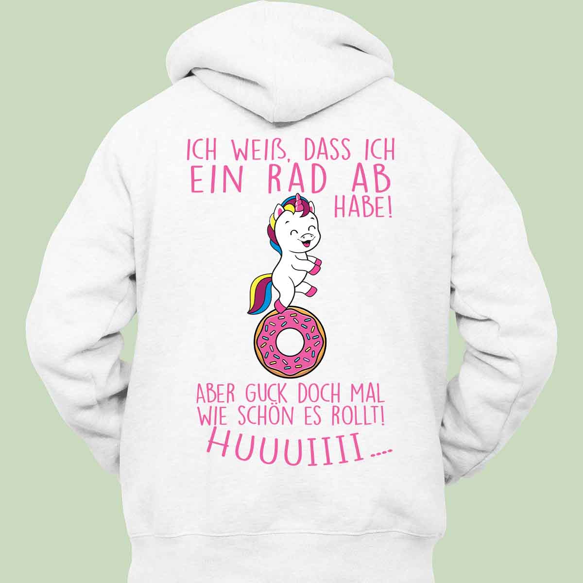 Rollt Einhorn - Hoodie Unisex Rückendruck