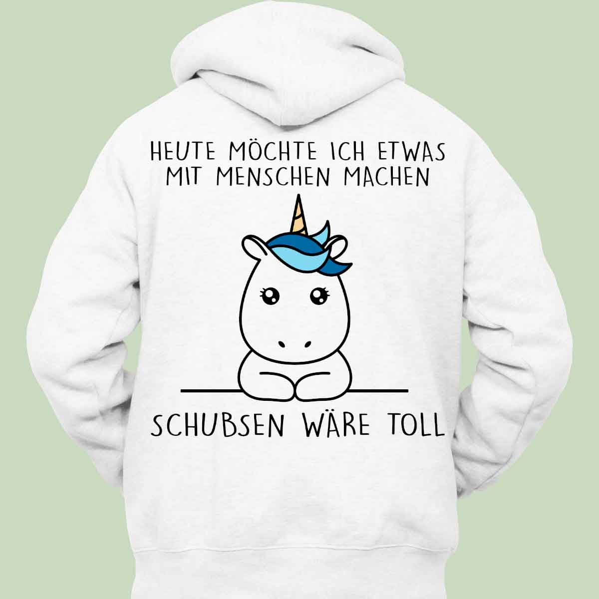 Schubsen Simple Einhorn - Hoodie Unisex Rückendruck