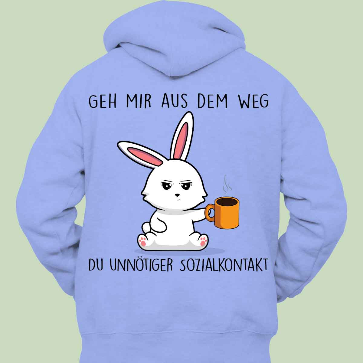 Sozialkontakt Bunny - Hoodie Unisex Rückendruck