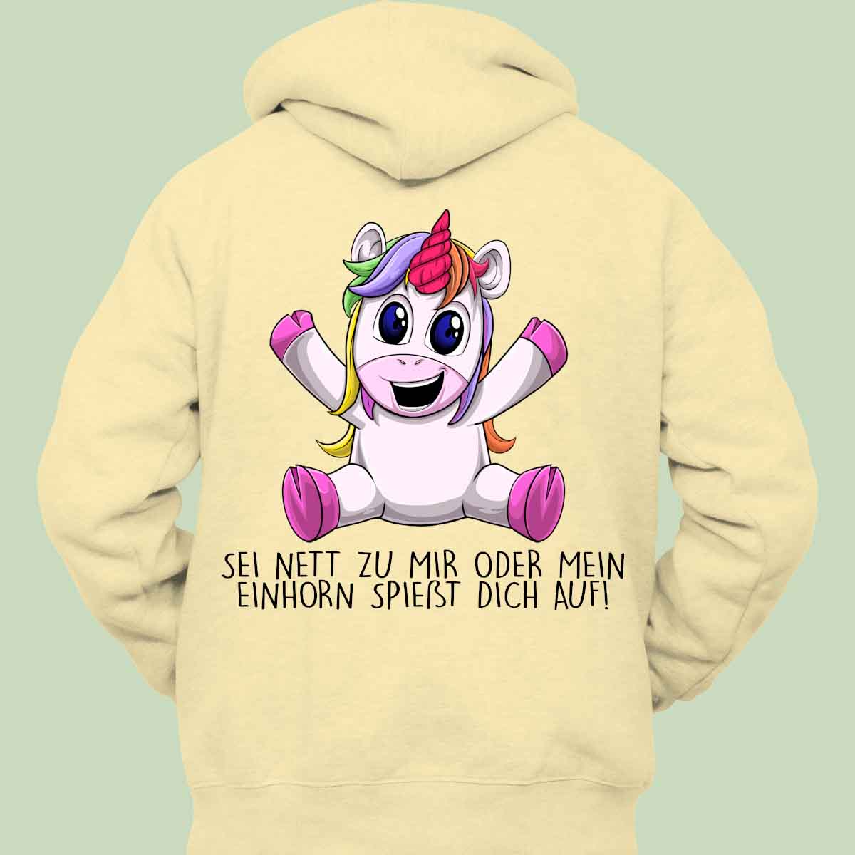 Aufspießen Unicorn - Hoodie Unisex Rückendruck