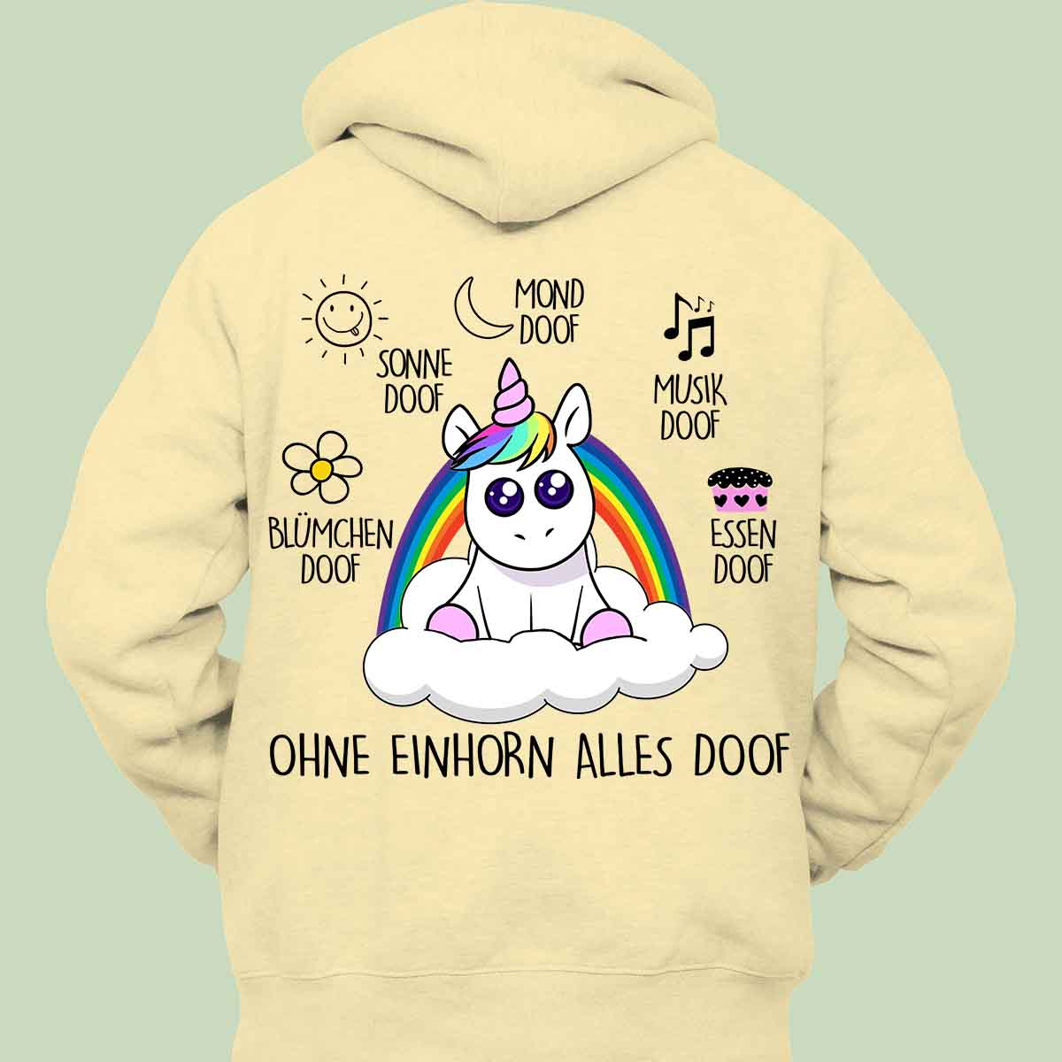 Alles Doof Einhorn - Hoodie Unisex Rückendruck