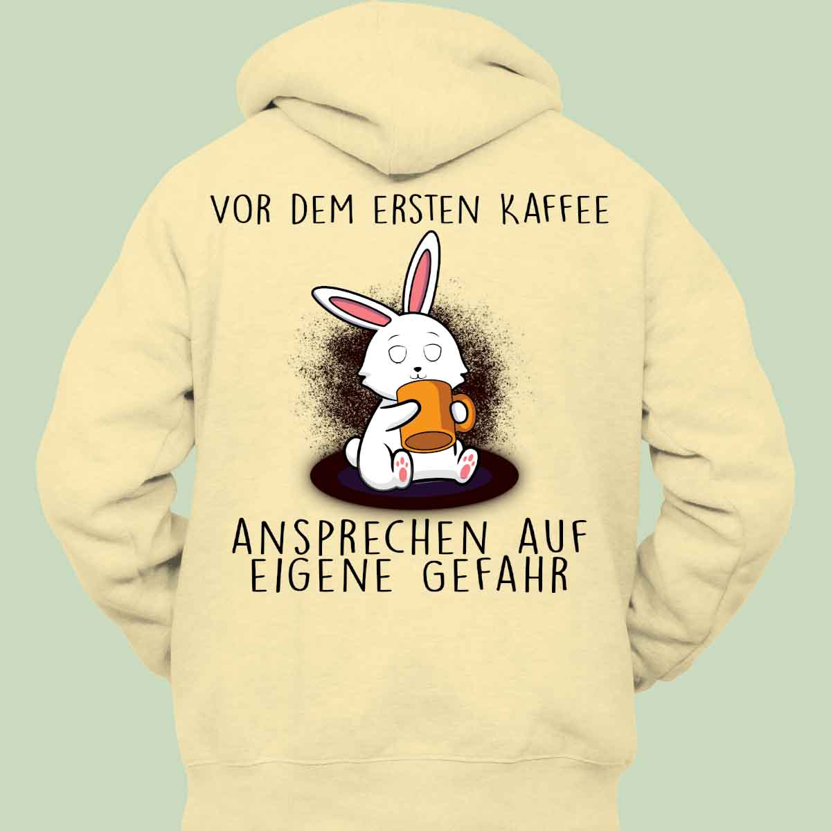 Ansprechen Kaffee Bunny - Hoodie Unisex Rückendruck