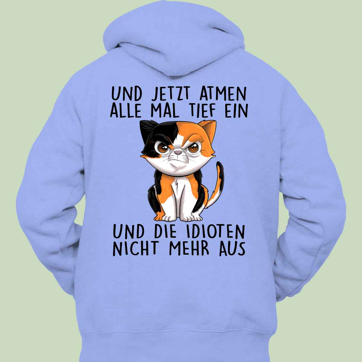 Einatmen Böse Katze - Hoodie Unisex Rückendruck