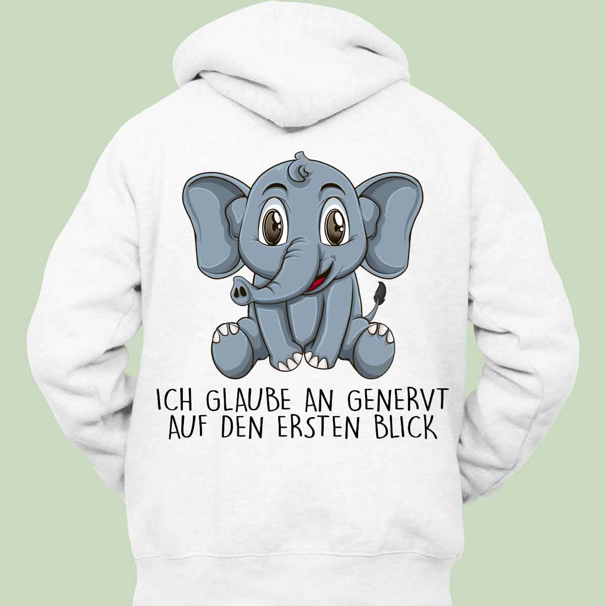 Genervt Elefant - Hoodie Unisex Rückendruck