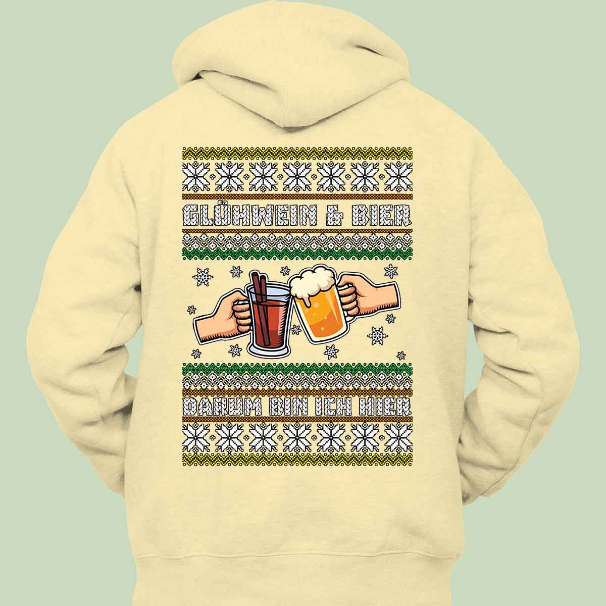Glühwein und Bier - Hoodie Unisex Rückendruck