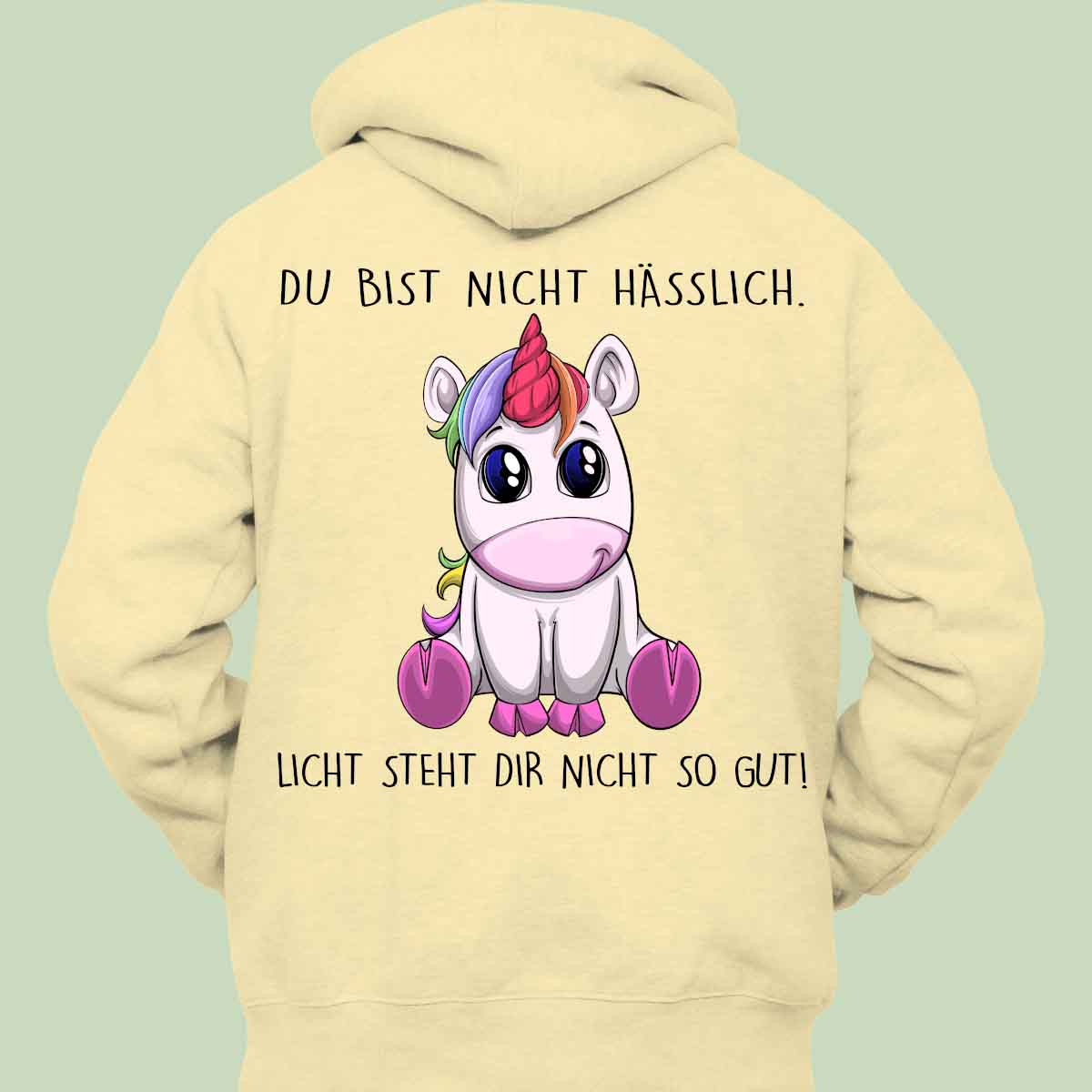 Licht Einhorn - Hoodie Unisex Rückendruck