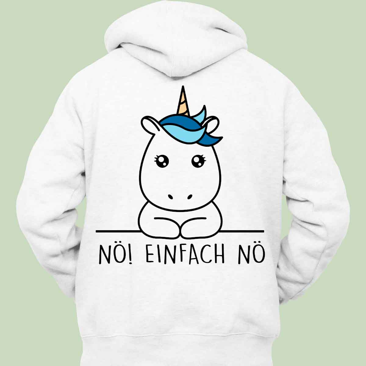 Nö! Simple Einhorn - Hoodie Unisex Rückendruck