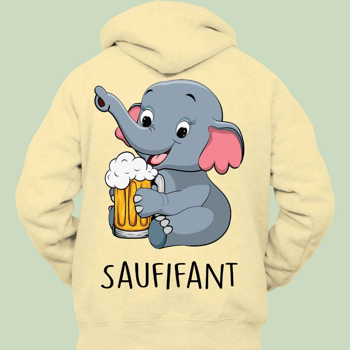 Saufifantchen Bierlefant - Hoodie Unisex Rückendruck