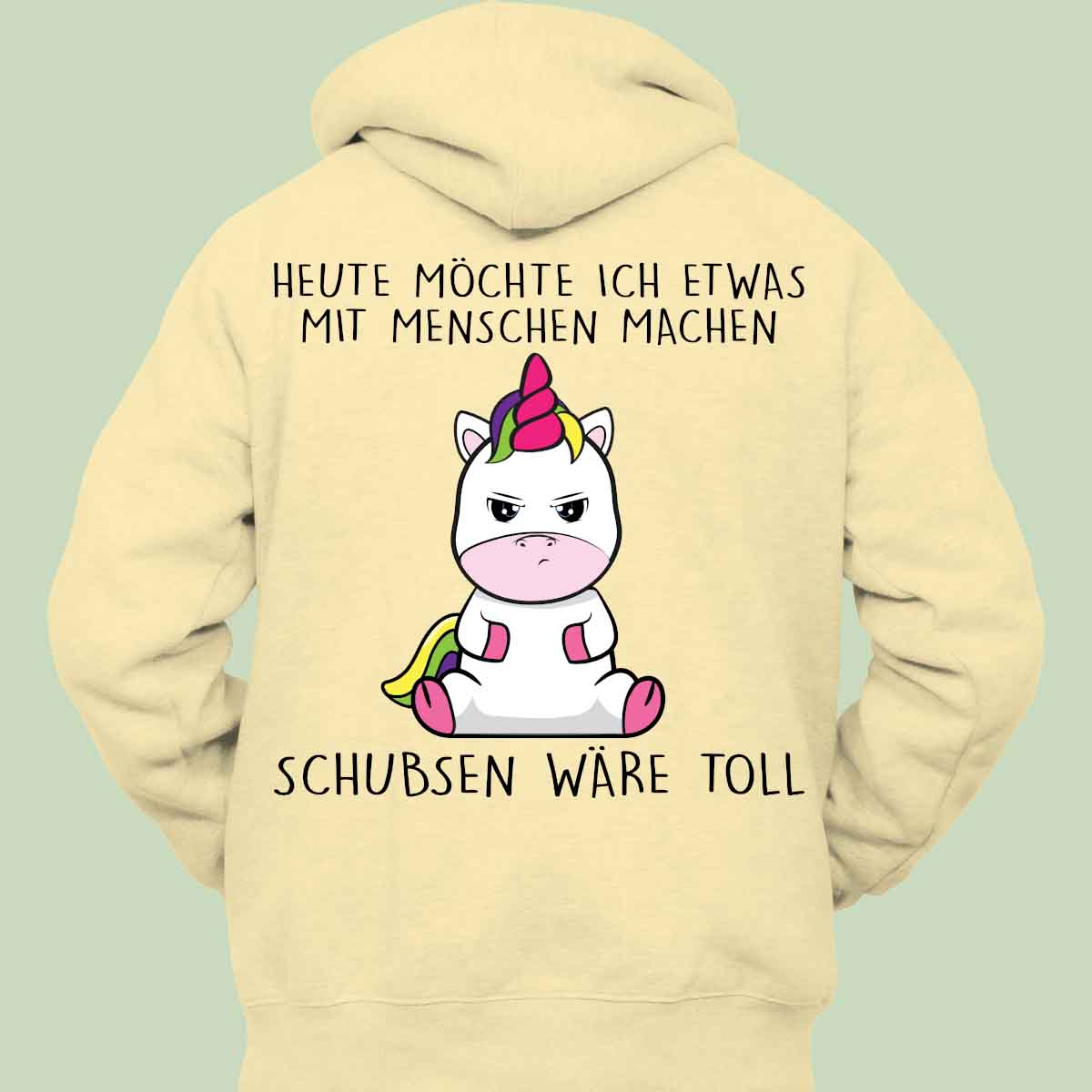 Schubsen Cute Einhorn - Hoodie Unisex Rückendruck