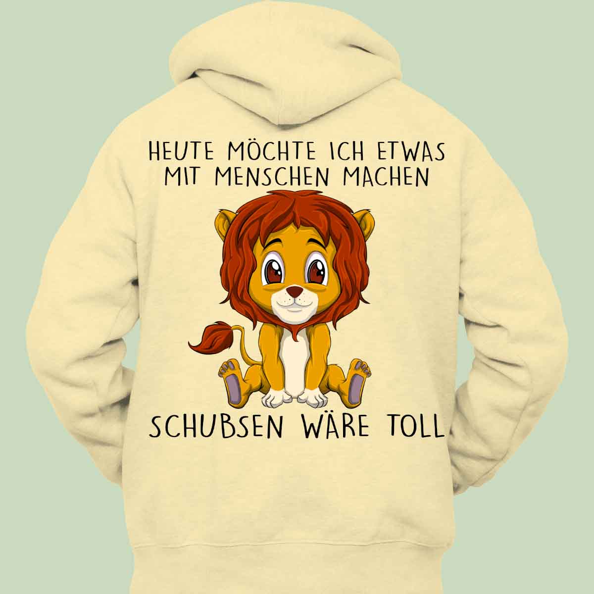 Schubsen Löwe - Hoodie Unisex Rückendruck