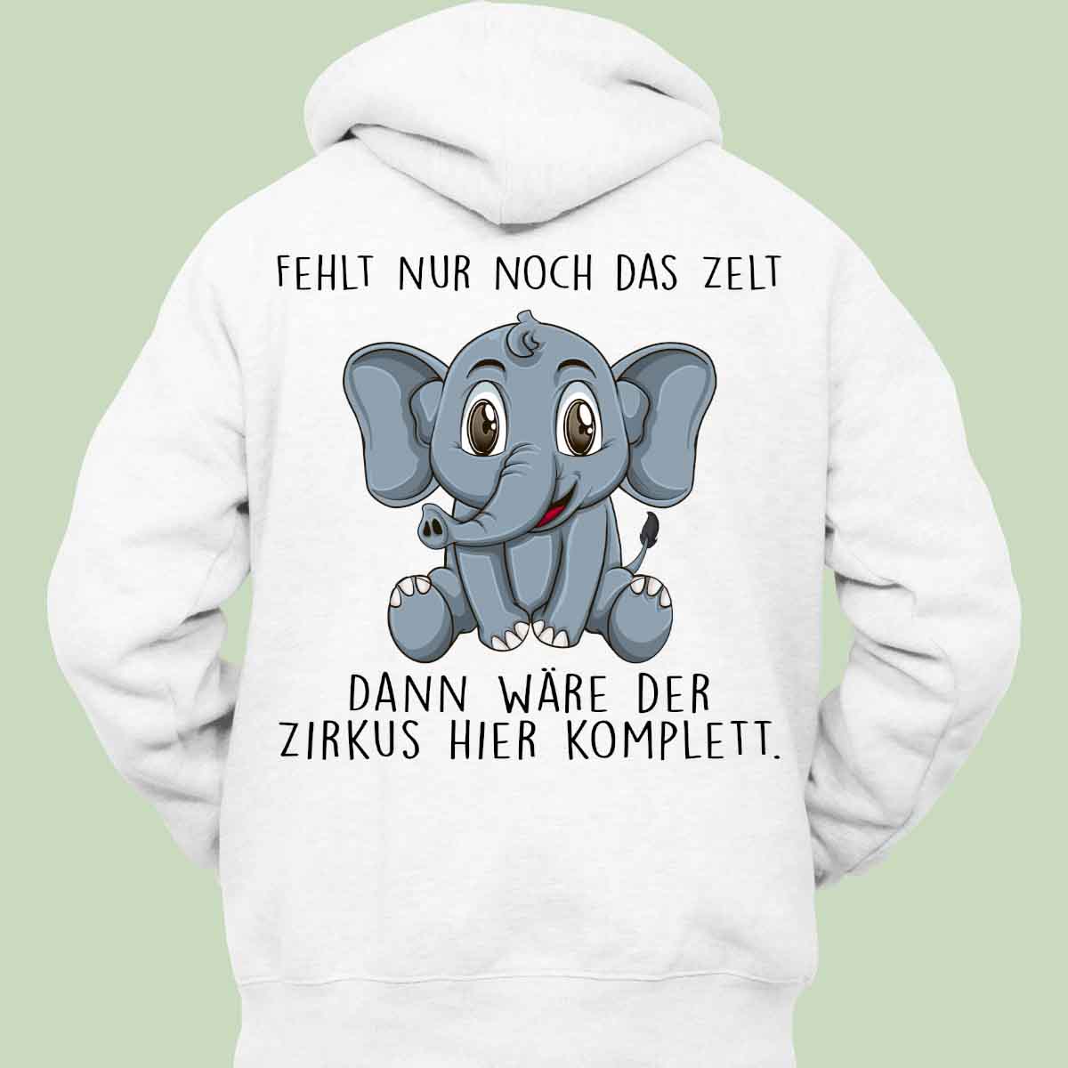 Zirkus Elefant - Hoodie Unisex Rückendruck
