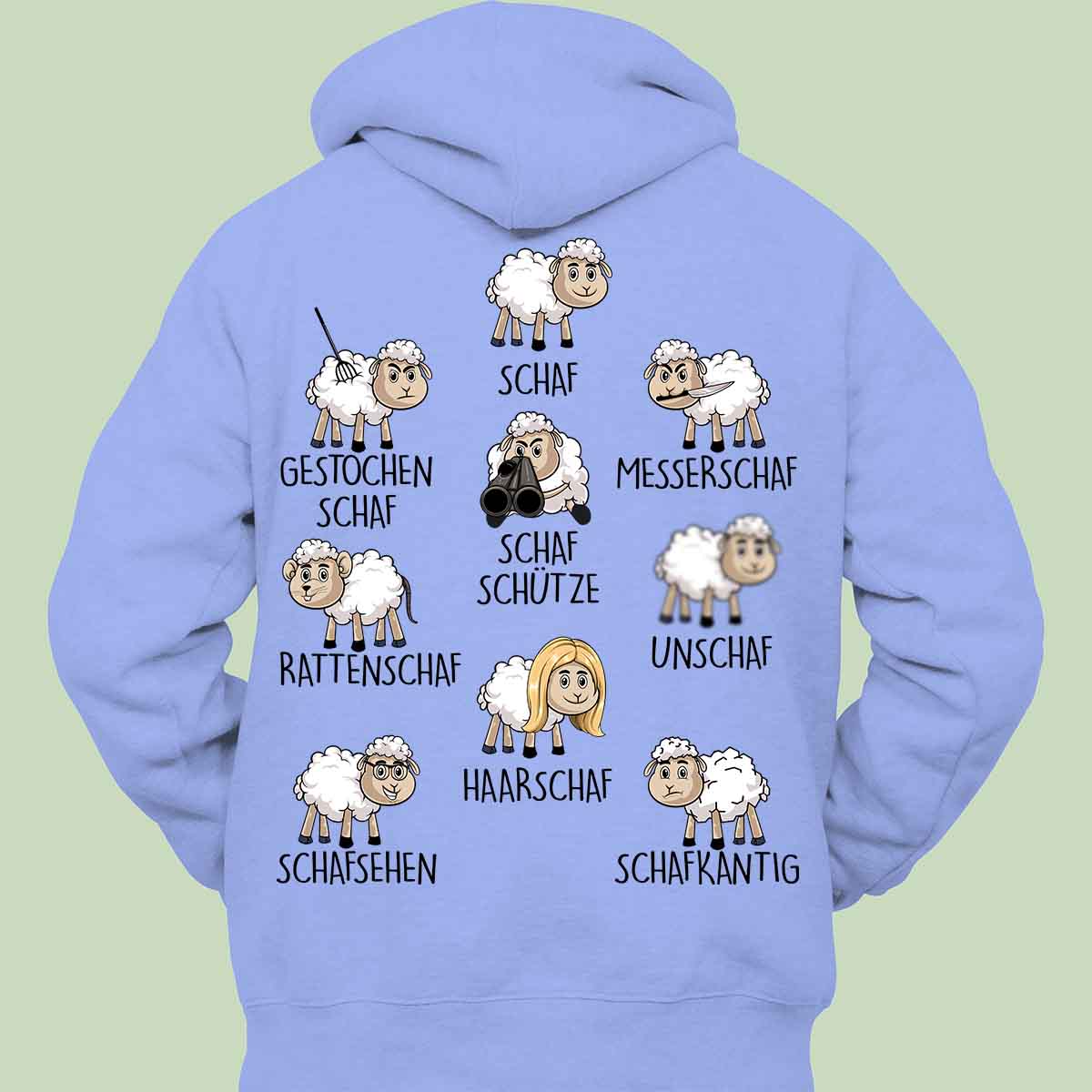 Familie Schaf - Hoodie Unisex Rückendruck