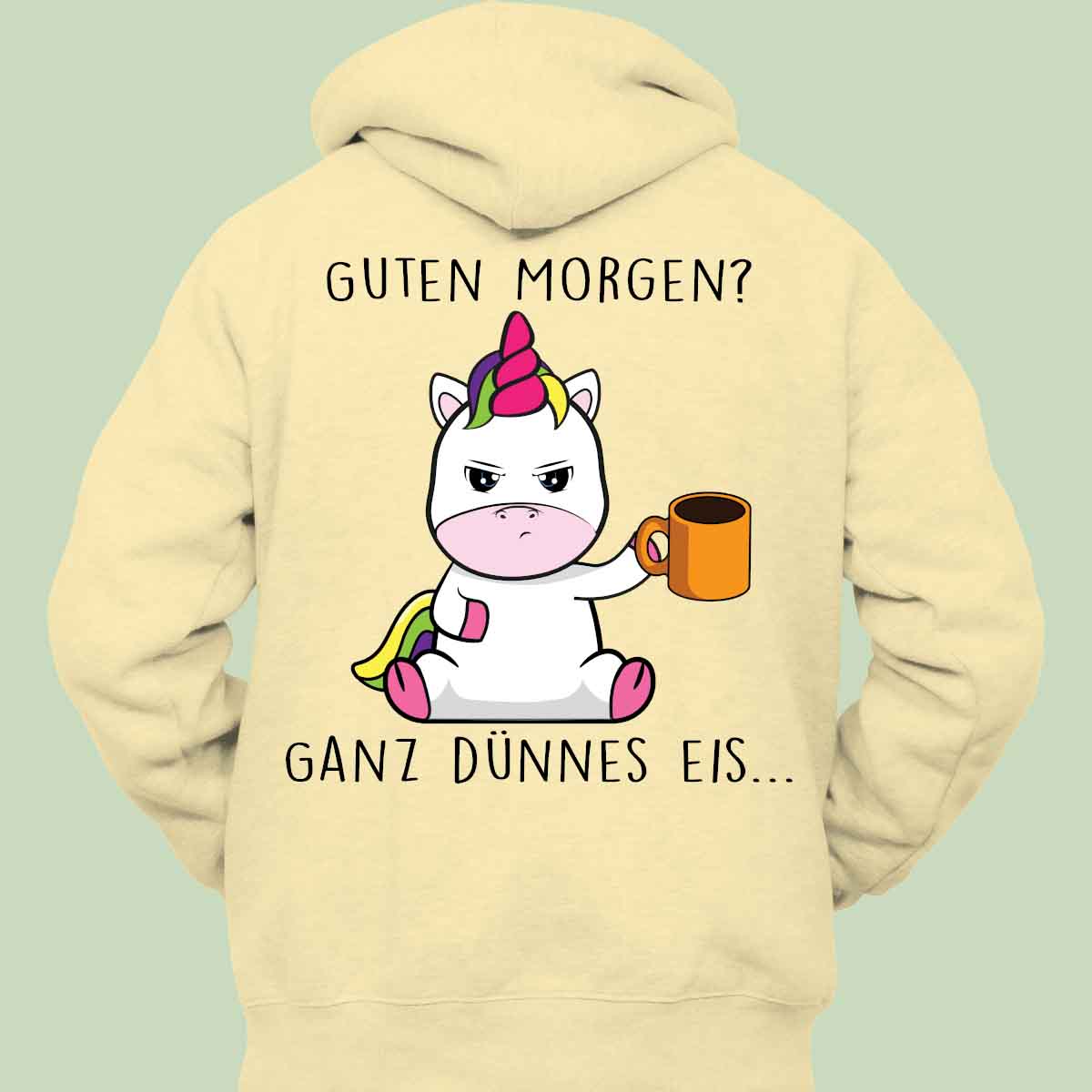 Guten Morgen Cute Einhorn - Hoodie Unisex Rückendruck