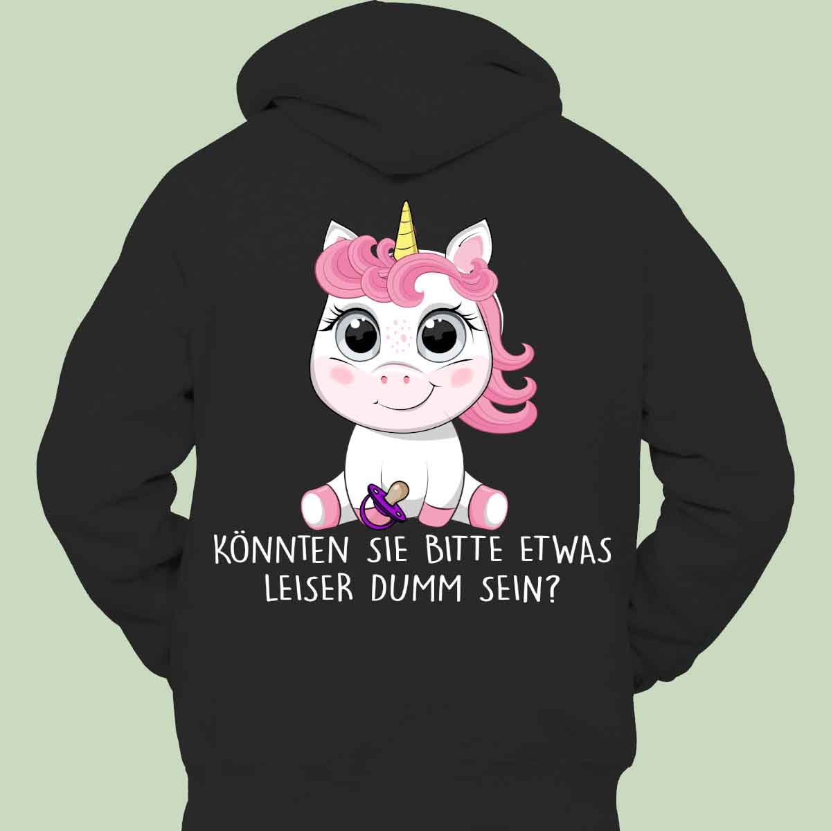 Leise Baby Einhorn - Hoodie Unisex Rückendruck