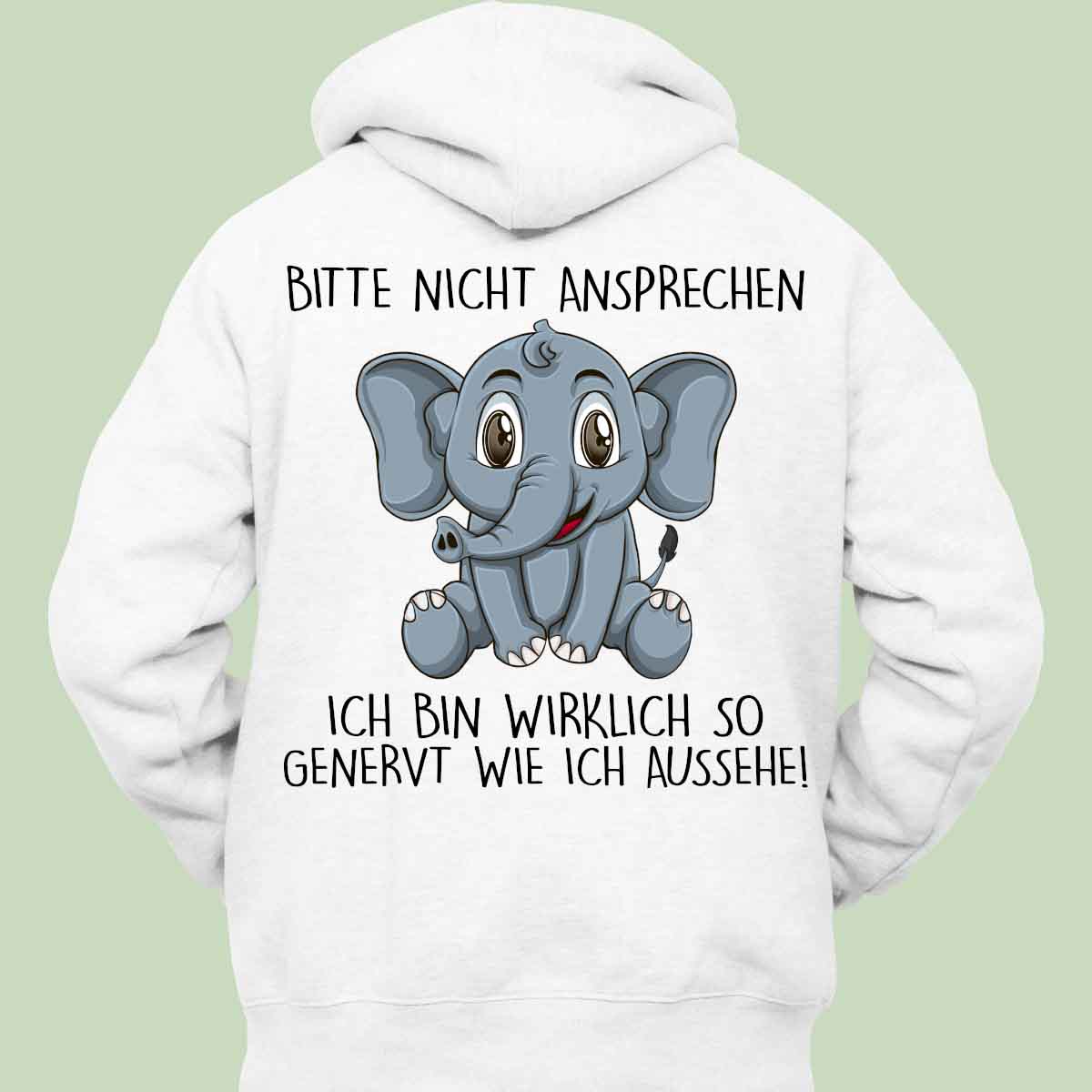 Nicht Ansprechen Elefant - Hoodie Unisex Rückendruck