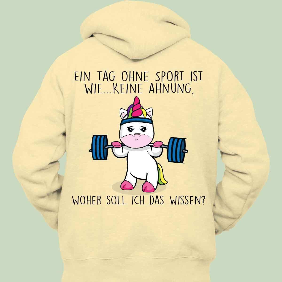 Ohne Sport Cute Einhorn - Hoodie Unisex Rückendruck