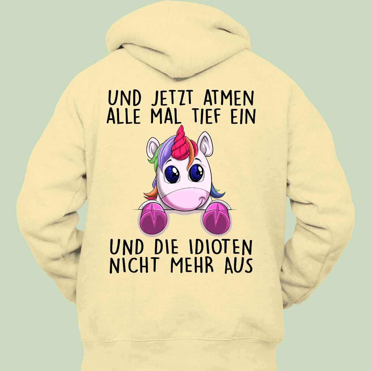 Einatmen Einhörnchen - Hoodie Unisex Rückendruck
