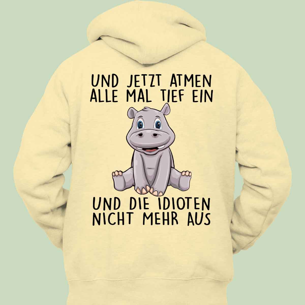 Einatmen Hippo - Hoodie Unisex Rückendruck