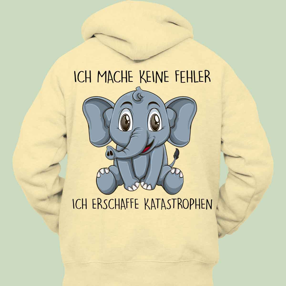 Katastrophen Elefant - Hoodie Unisex Rückendruck