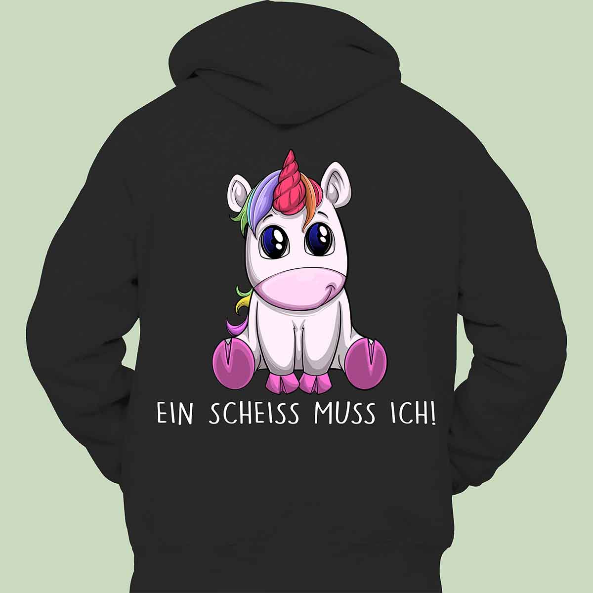 Ein Scheiss! Einhorn - Hoodie Unisex Rückendruck