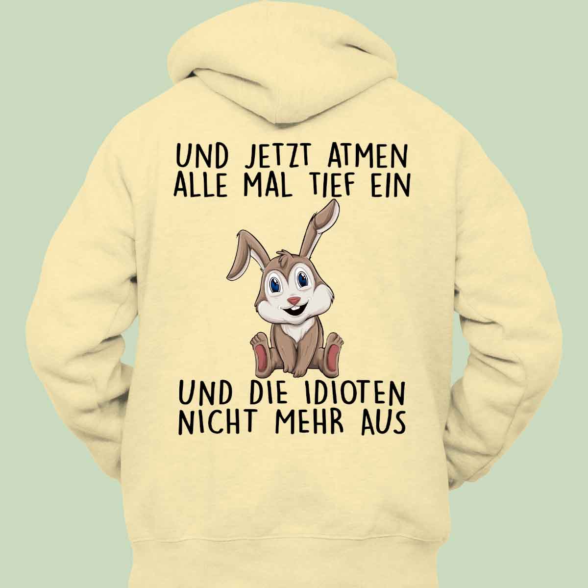 Einatmen Bunny - Hoodie Unisex Rückendruck