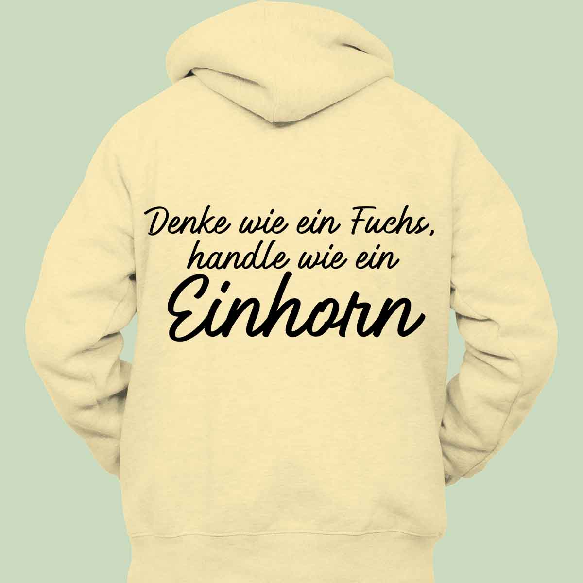 Fuchs Und Einhorn - Hoodie Unisex Rückendruck