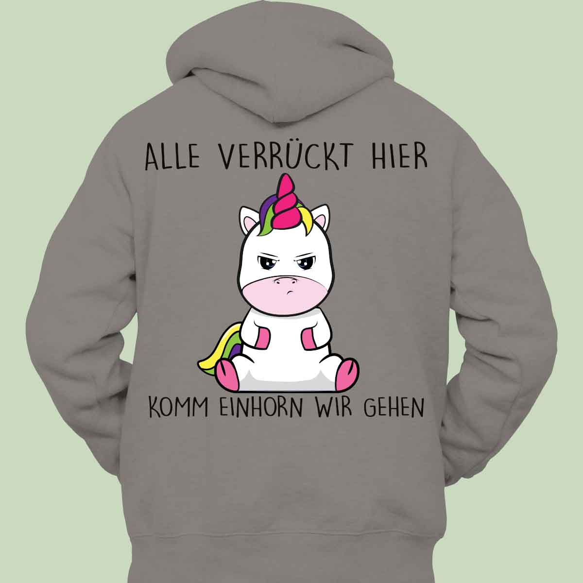 Komm Cute Einhorn - Hoodie Unisex Rückendruck