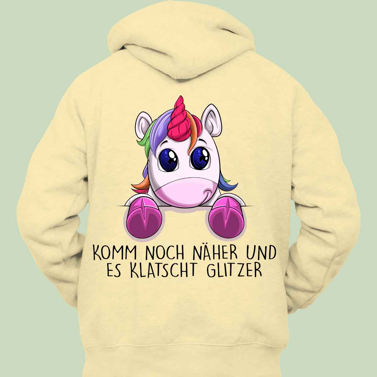 Glitzer Einhörnchen - Hoodie Unisex Rückendruck