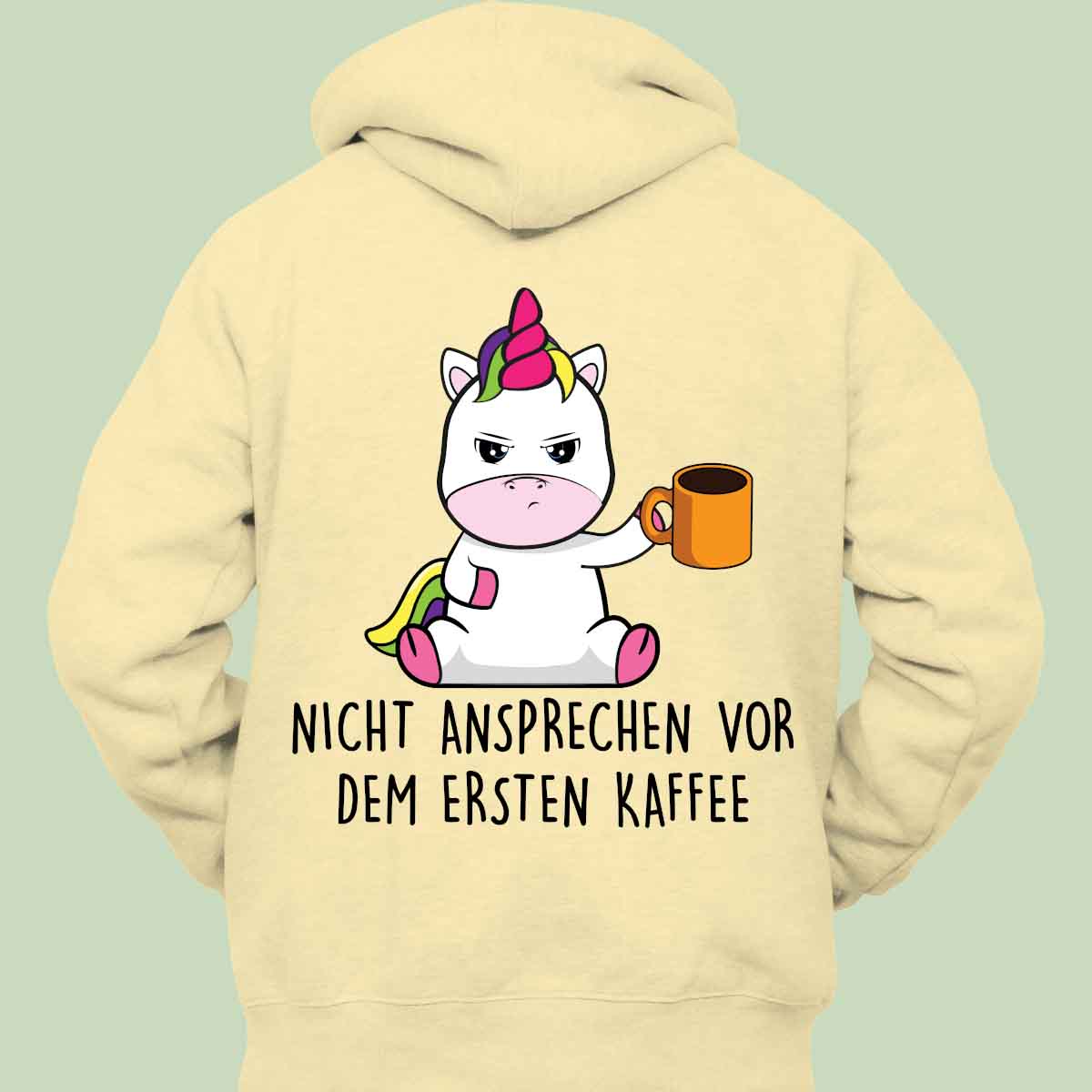 Ansprechen Cute Einhorn - Hoodie Unisex Rückendruck